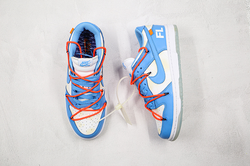 Ow X Futura X Dunk Low Sb Unc Dark Powder Blue/White/University Blue 11