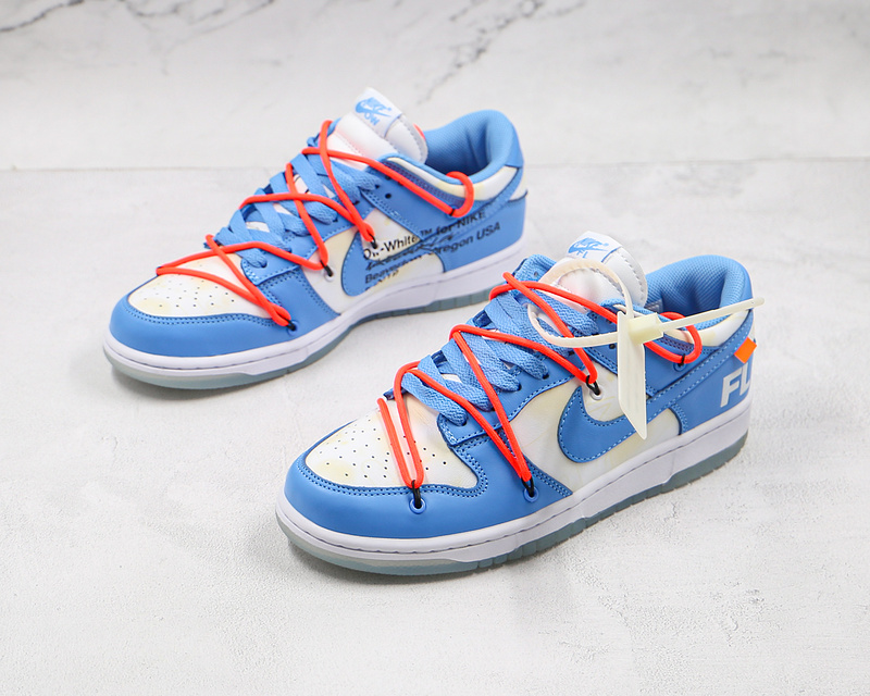 Ow X Futura X Dunk Low Sb Unc Dark Powder Blue/White/University Blue 15