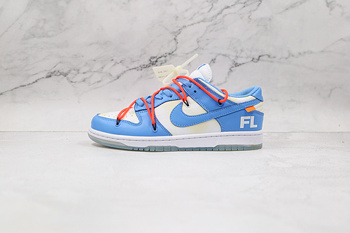 Ow X Futura X Dunk Low Sb Unc Dark Powder Blue/White/University Blue 19