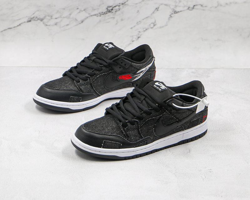 Wasted Youth X Dunk Low Sb Black Denim Black/University Red/White 17