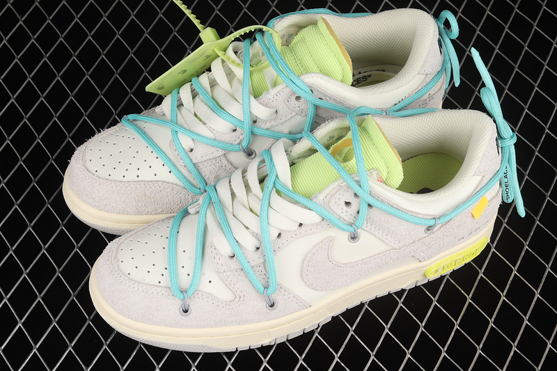 Ow X Sb Dunk Low Lot 14 Of 50 Sail/Neutral Grey/Mint Green 9