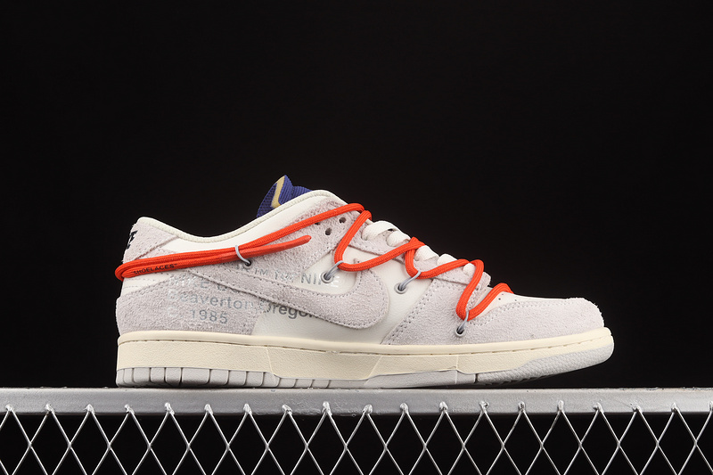 Ow X Sb Dunk Low Lot 13 Of 50 Sail/Neutral Grey/Habanero Red 13