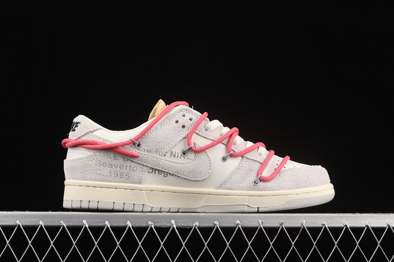 Ow X Sb Dunk Low Lot 17 Of 50 Sail/Neutral Grey/Hyper Pink 9