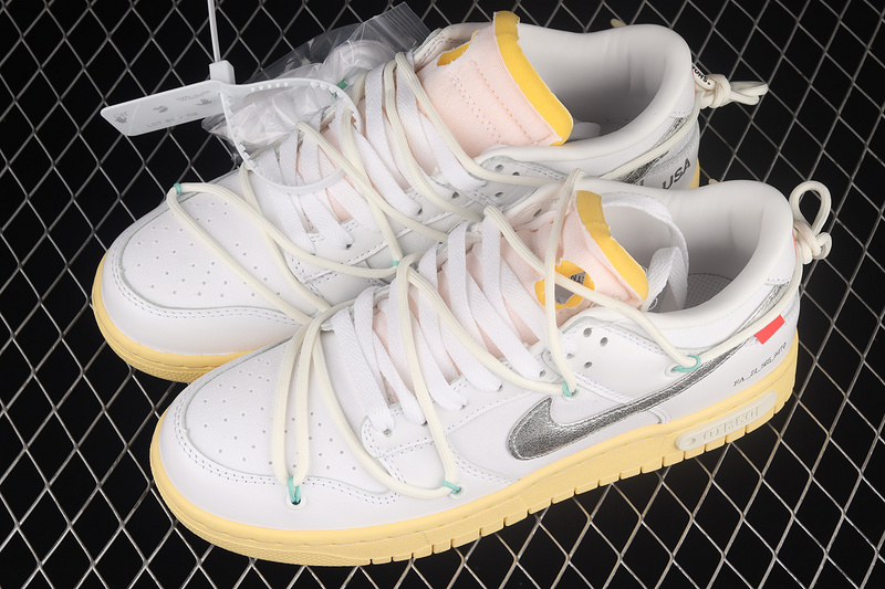 Ow X Sb Dunk Low Dear Summer-01 Of 50 White/Metallic Silver 3