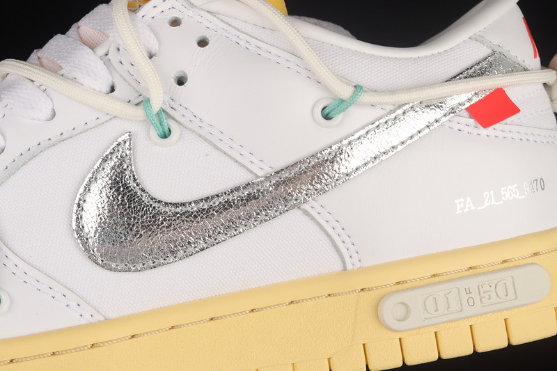 Ow X Sb Dunk Low Dear Summer-01 Of 50 White/Metallic Silver 15