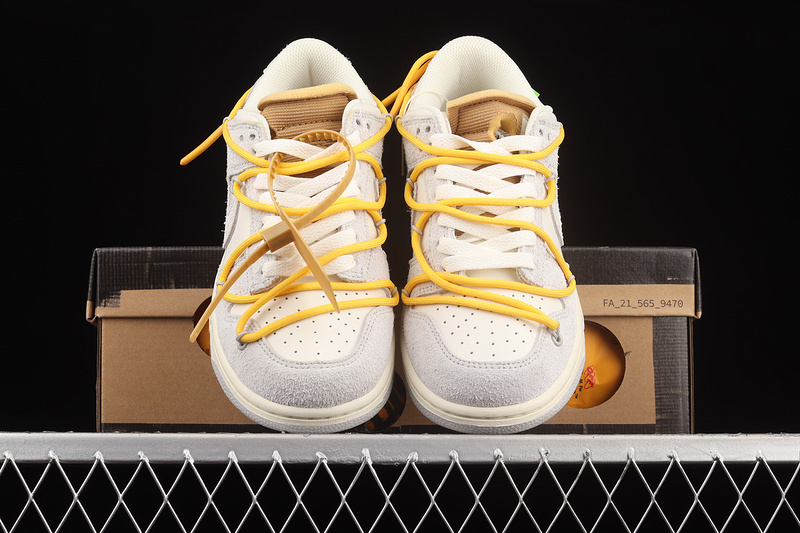 Ow X Sb Dunk Low Lot 39 Of 50 Sail/Neutral Grey/Amarillo 25