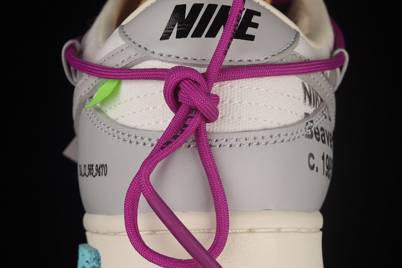 Ow X Sb Dunk Low Lot 45 Of 50 Sail/Neutral Grey/Magenta 3