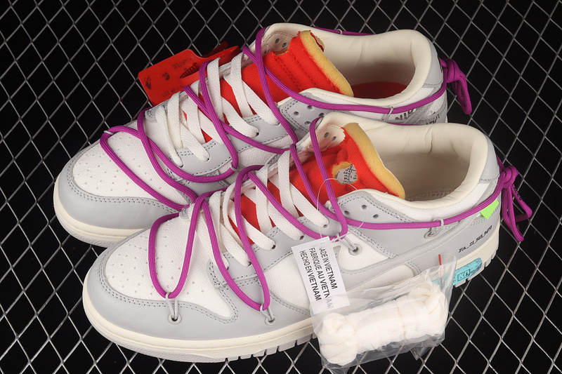 Ow X Sb Dunk Low Lot 45 Of 50 Sail/Neutral Grey/Magenta 11