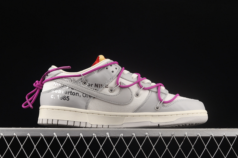 Ow X Sb Dunk Low Lot 45 Of 50 Sail/Neutral Grey/Magenta 27