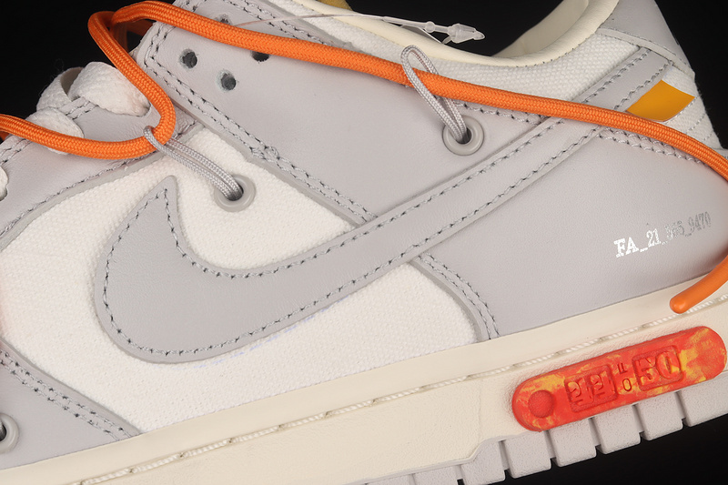 Ow X Sb Dunk Low Lot 44 Of 50 Sail/Neutral Grey/Alpha Orange 17