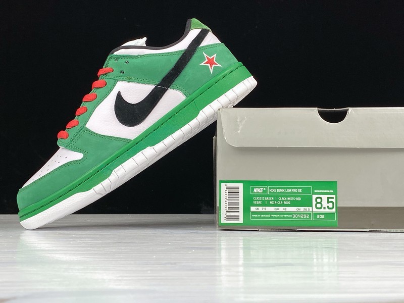 Dunk Sb Low Pro Heineken Green/White/Black-Red 27