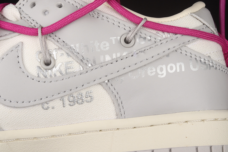 Ow X Sb Dunk Low 04 Of 50 White/Light Grey/Pink 9