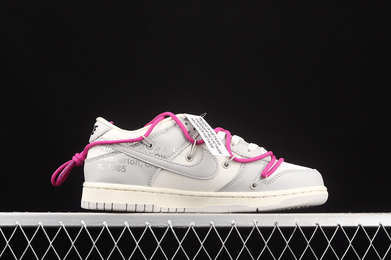 Ow X Sb Dunk Low 04 Of 50 White/Light Grey/Pink 11