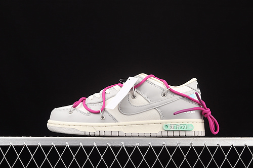 Ow X Sb Dunk Low 04 Of 50 White/Light Grey/Pink 23