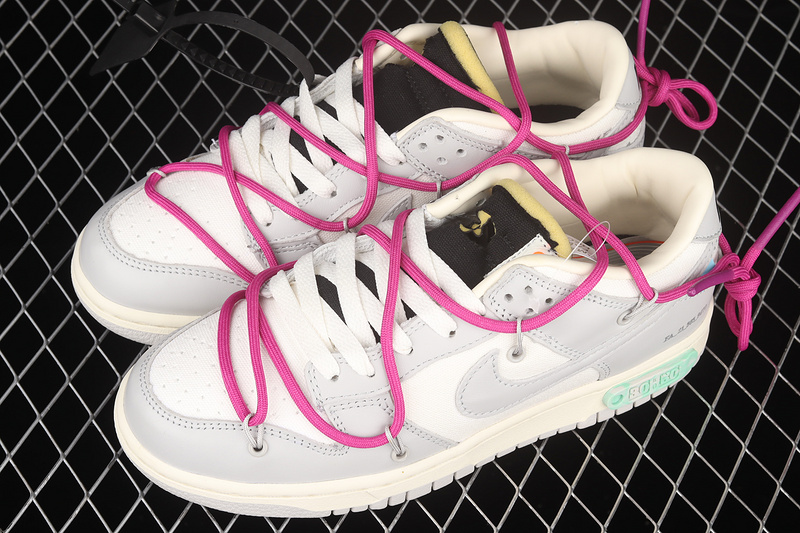 Ow X Sb Dunk Low 04 Of 50 White/Light Grey/Pink 25