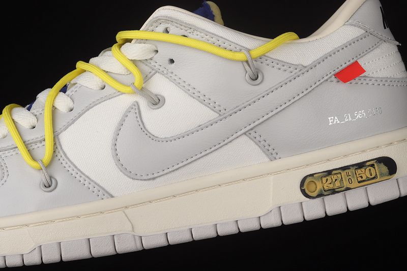 Ow X Sb Dunk Low Lot 27 Of 50 Sail/Neutral Grey/Yellow 17