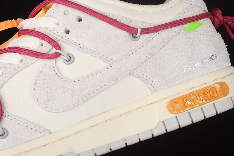 Ow X Sb Dunk Low Lot 35 Of 50 Sail/Neutral Grey/Pink 3