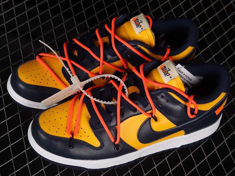 Off-White X Dunk Low University Gold/Midnight Navy/White 25