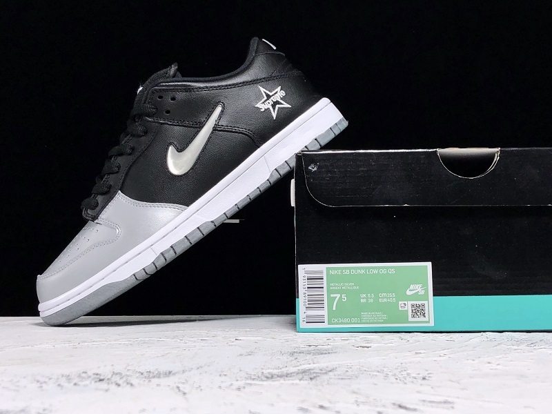 Pk Supreme X Sb Dunk Low Black/Silver/White 5