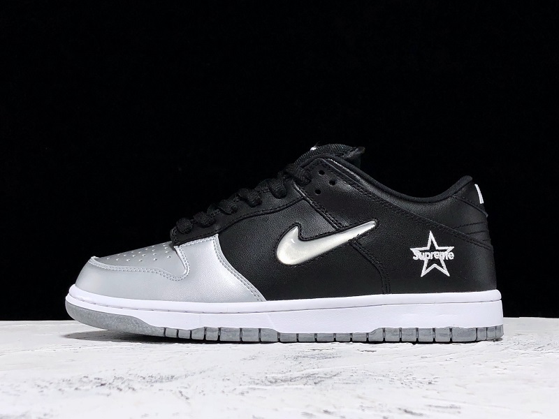 Pk Supreme X Sb Dunk Low Black/Silver/White 9