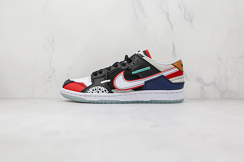 Sb Dunk Low Scrap Navy Blue/White/Red Glow 11