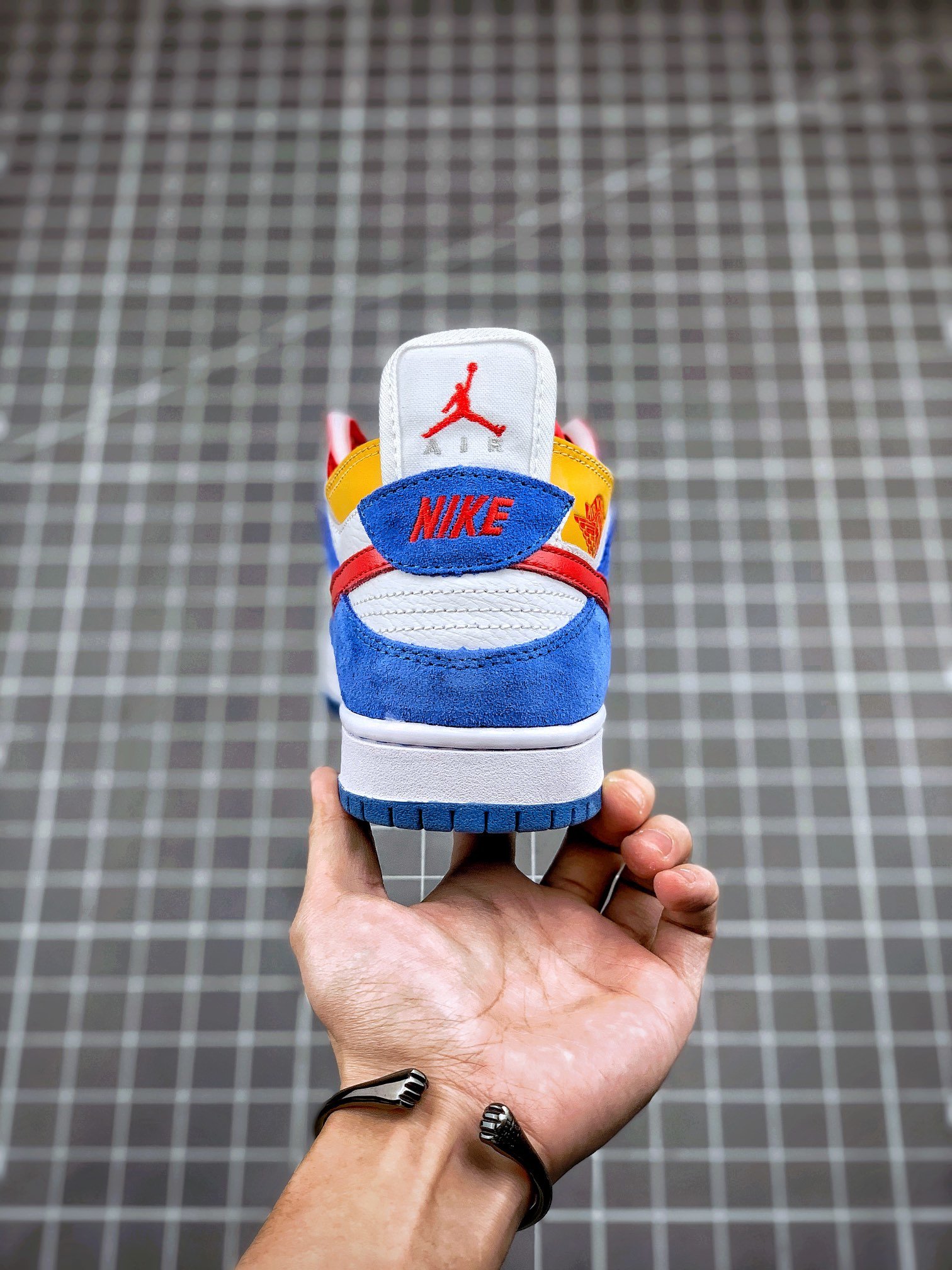 1:1 Quality Dunk Sb Mid Shoes Blue/White/Yellow-Red 5