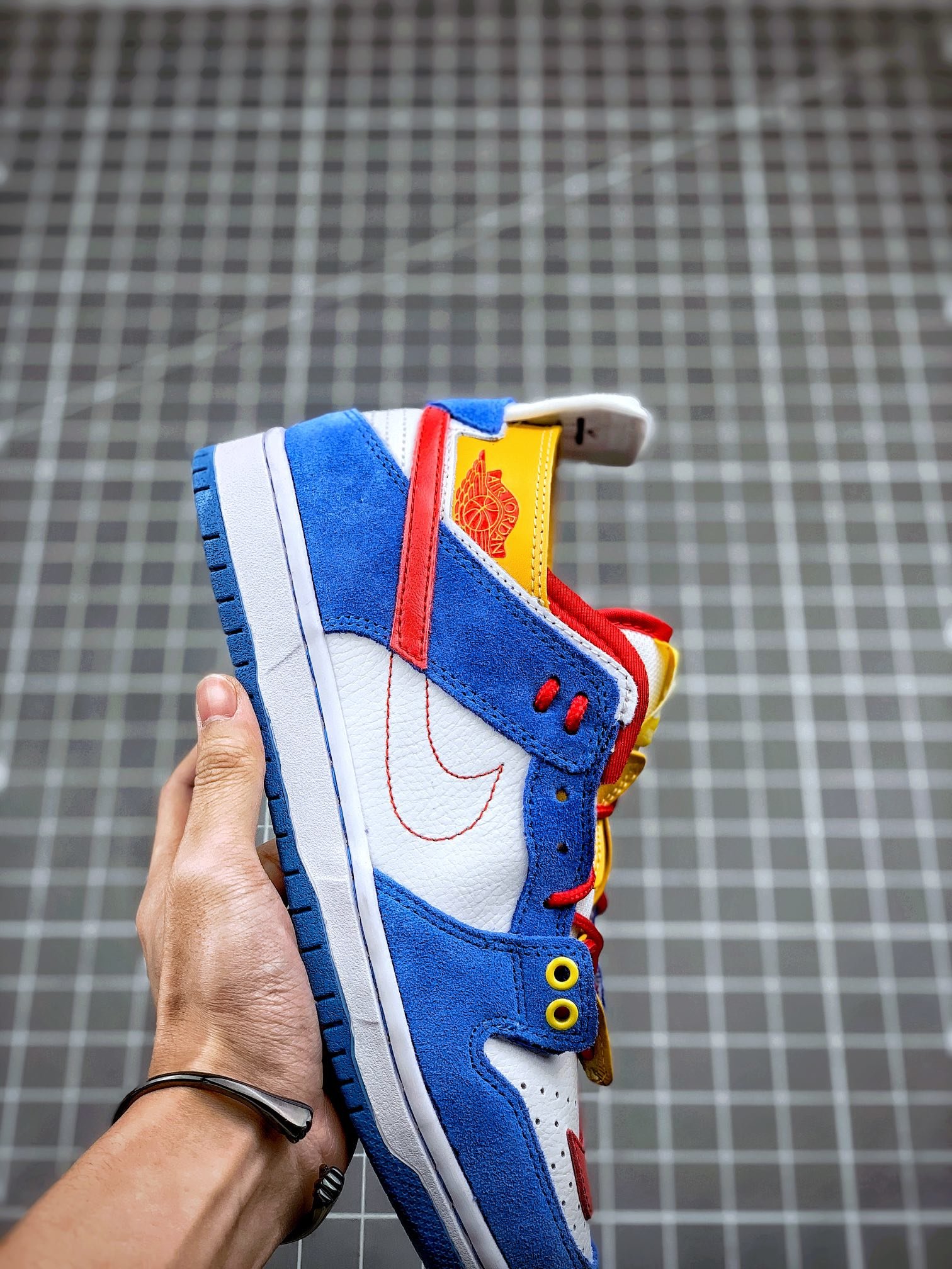 1:1 Quality Dunk Sb Mid Shoes Blue/White/Yellow-Red 7