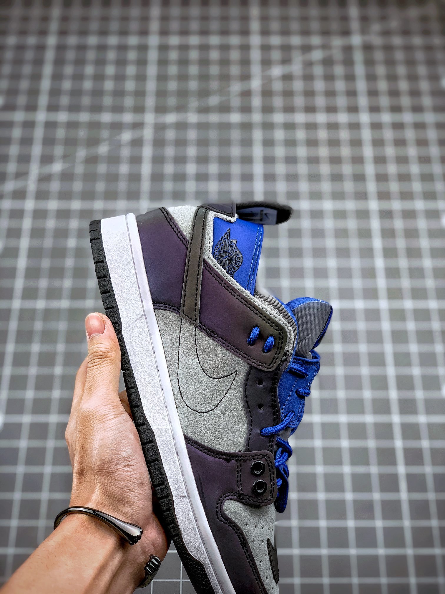 1:1 Quality Dunk Sb Mid Shoes Grey/Light Grey/Blue 15