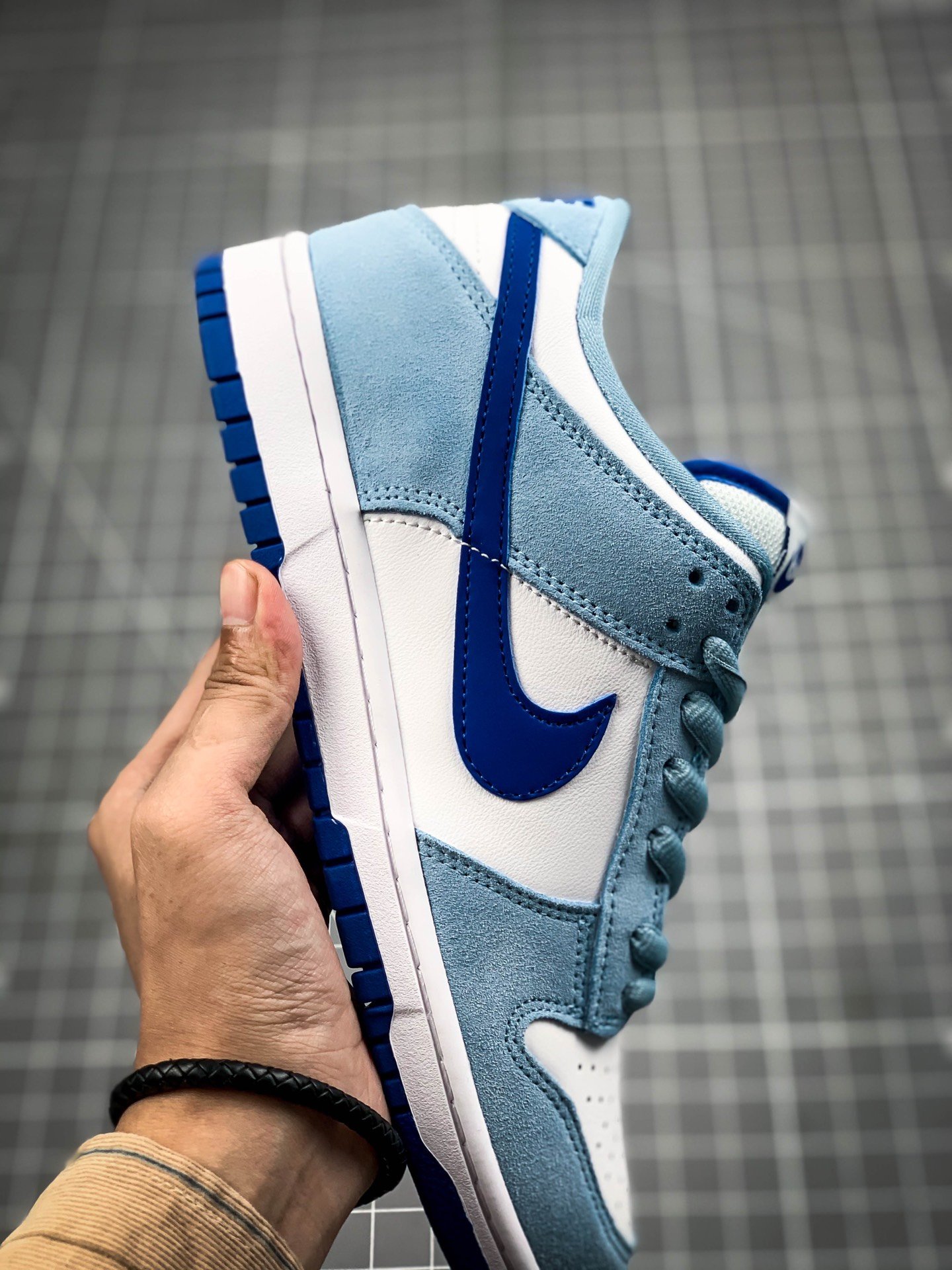 Sb Dunk Low White/Light Blue/Royal Blue 9