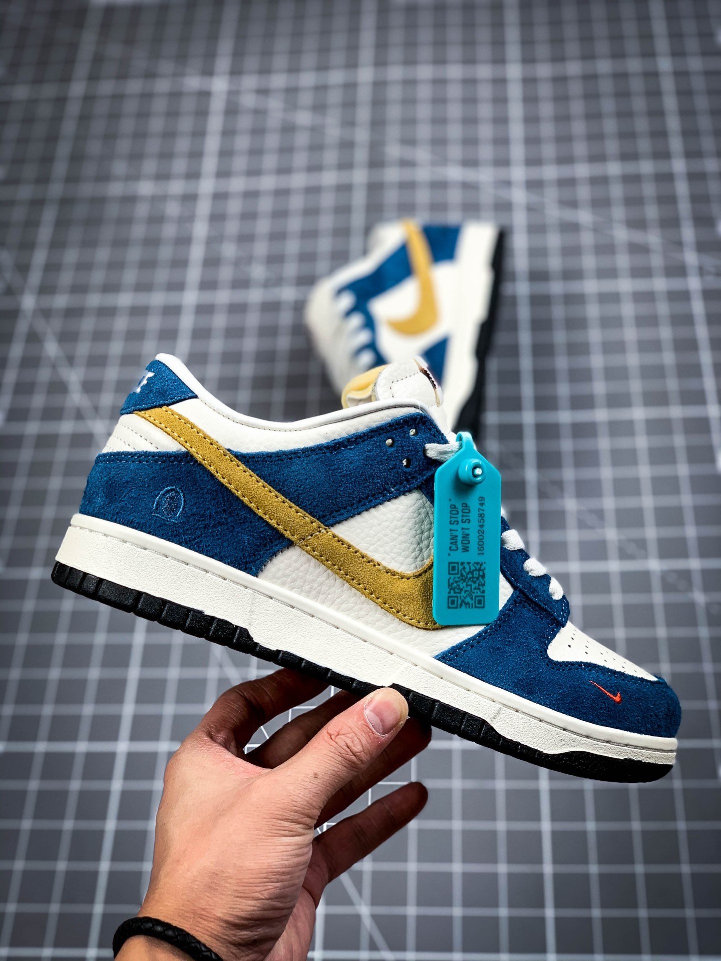 Kasina X Dunk Low Industrial Blue Sail/University Gold-Industrial Blue 7