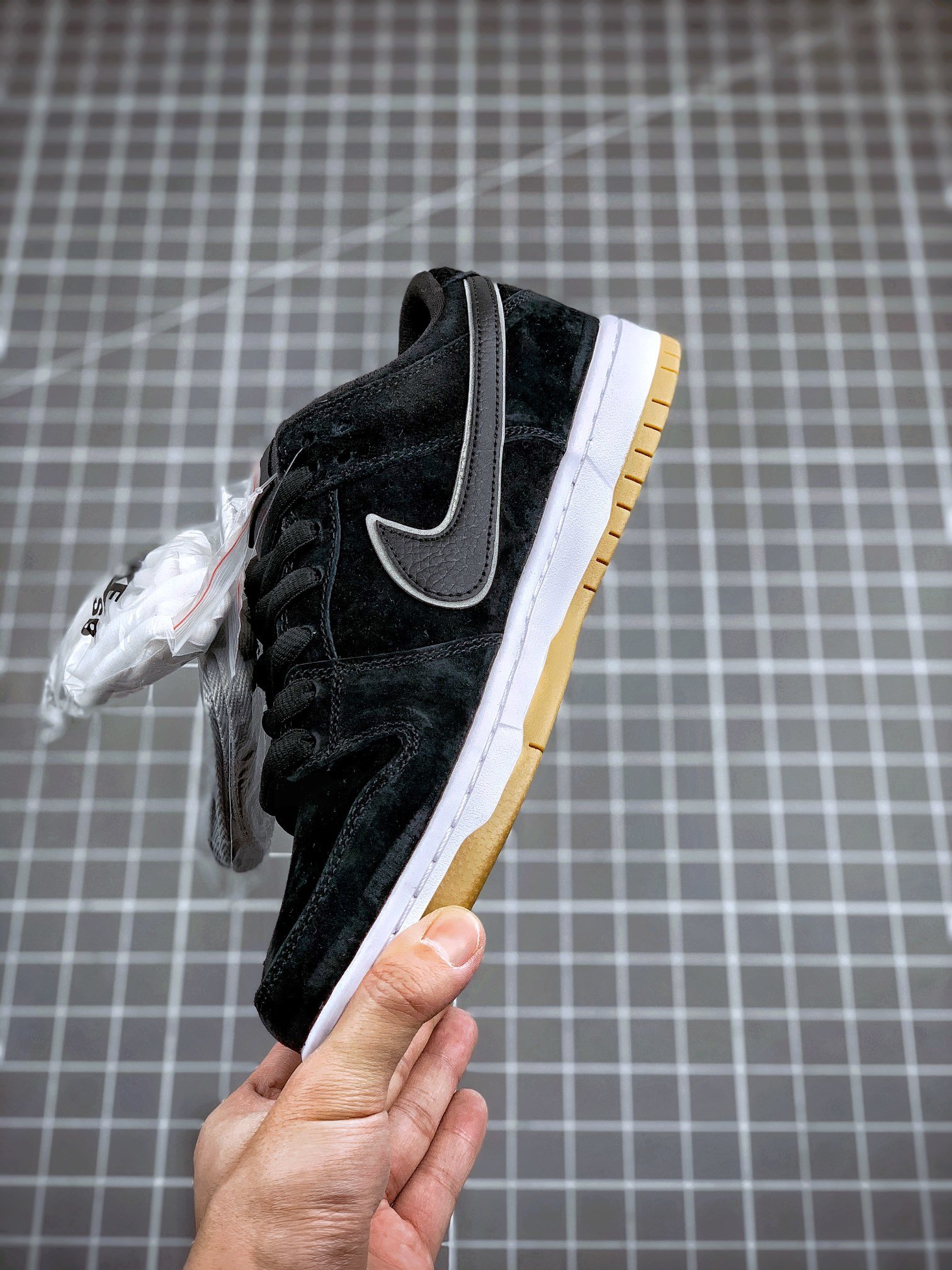 Dunk Sb Low Quartersnacks Black/Black-Reflective Silver 13