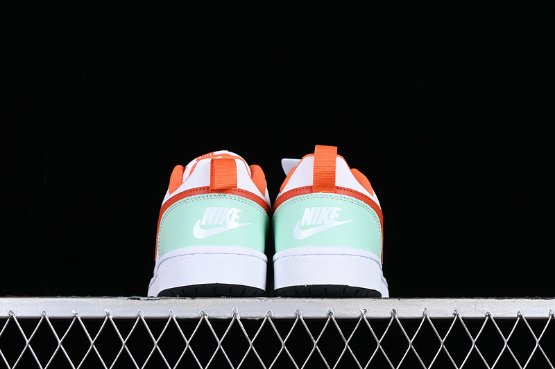 Court Borough Low 2 Gs White/White/Mint Foam/Safety Orange/Dark Pony 15