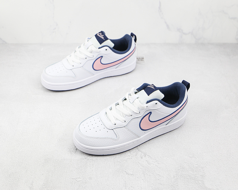 Court Borough Low 2 Sel Gs White/Pink Glaze/Midnight Navy 5