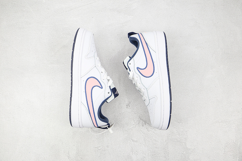 Court Borough Low 2 Sel Gs White/Pink Glaze/Midnight Navy 7