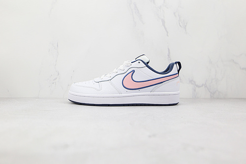 Court Borough Low 2 Sel Gs White/Pink Glaze/Midnight Navy 15