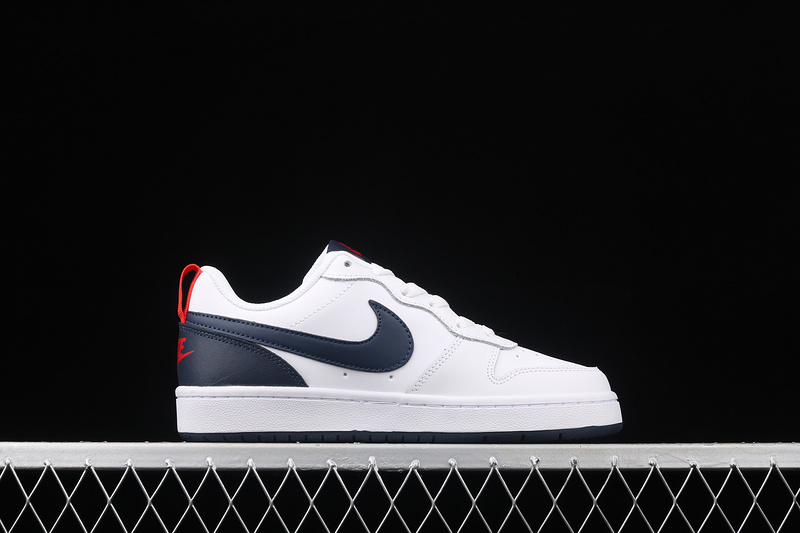 Court Borough Low 2 White/Navy Blue/Red 25