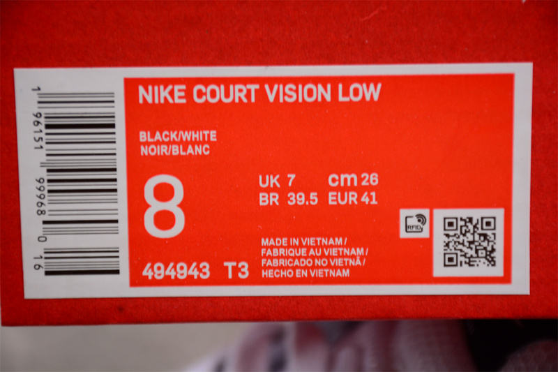 Court Vision Low White/Black 25