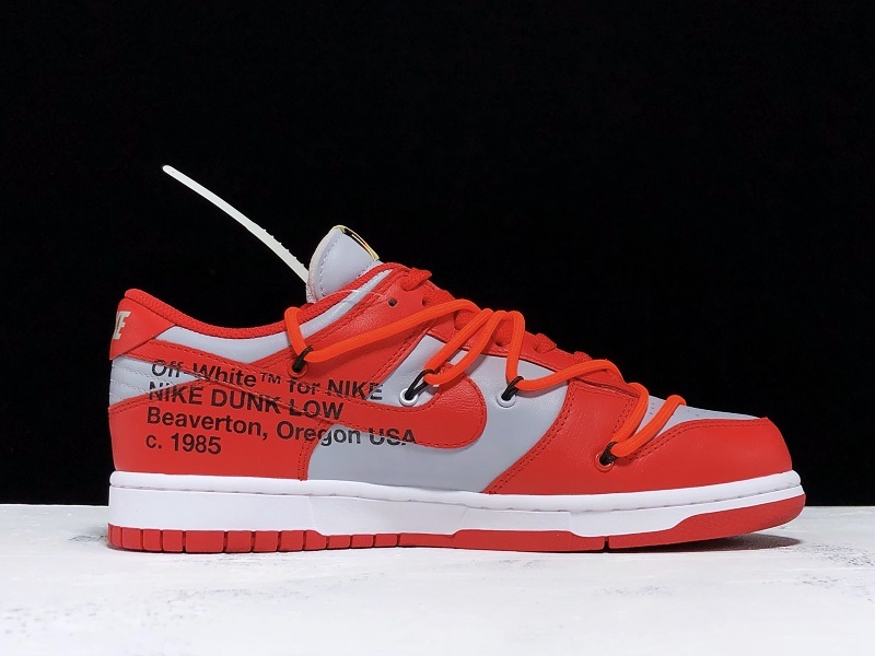 Plus Off-White X Dunk Low University Red/Wolf Grey 3