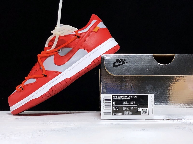 Plus Off-White X Dunk Low University Red/Wolf Grey 29