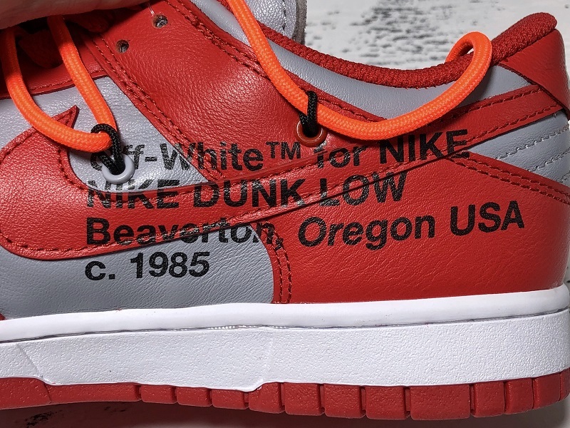 Plus Off-White X Dunk Low University Red/Wolf Grey 31