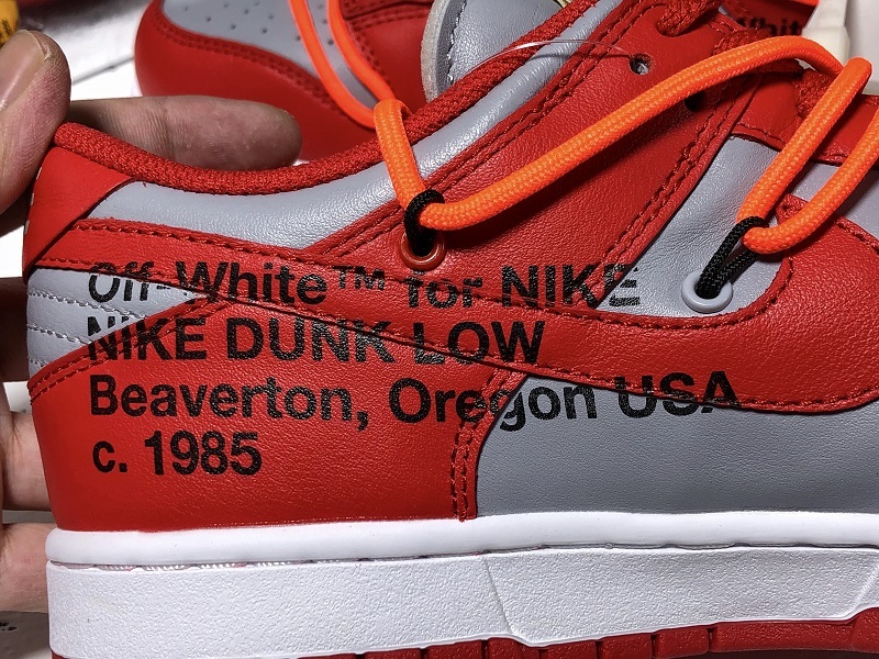 Plus Off-White X Dunk Low University Red/Wolf Grey 35