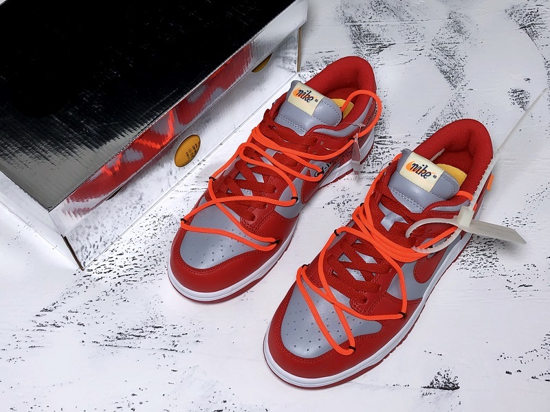 Plus Off-White X Dunk Low University Red/Wolf Grey 37