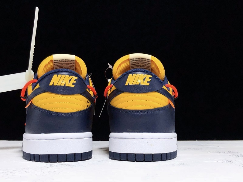 Plus Off-White X Dunk Low University Gold/White/Navy Blue 35