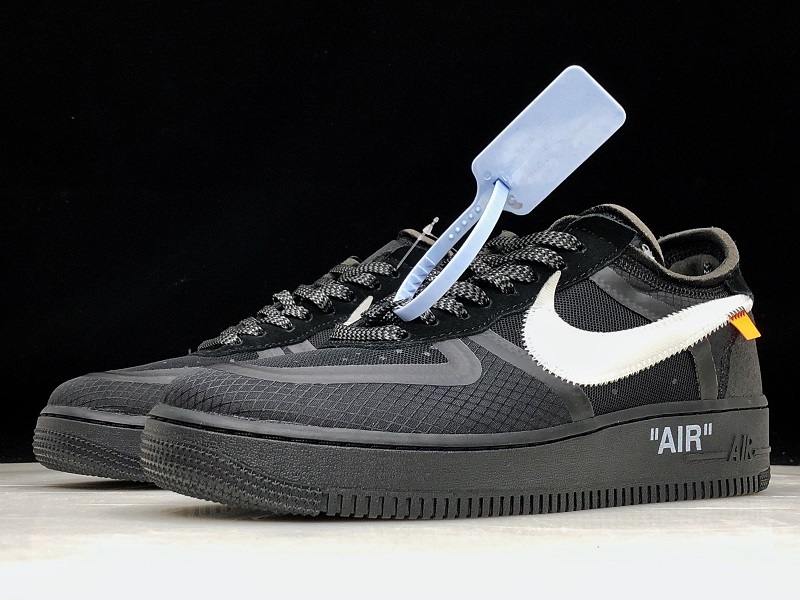 H12 Air Force 1 Low X Ow Black/White-Cone-Black 5