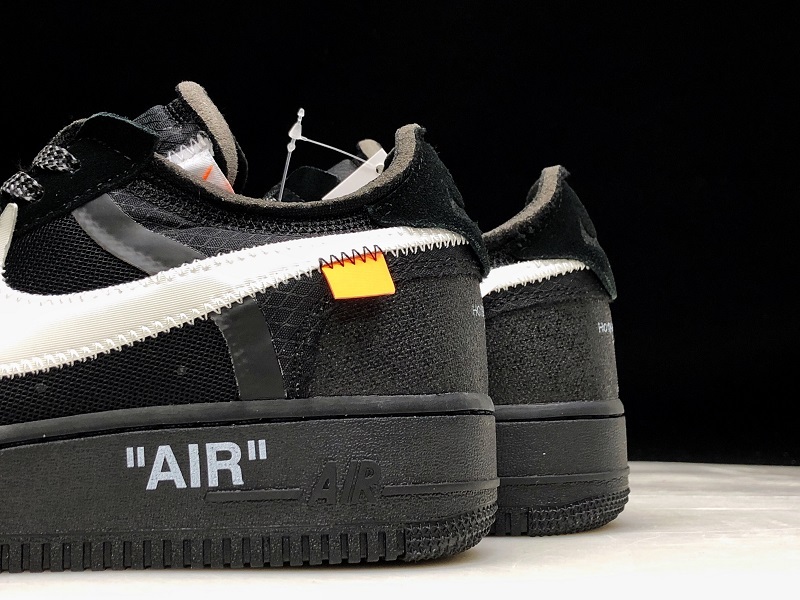 H12 Air Force 1 Low X Ow Black/White-Cone-Black 37