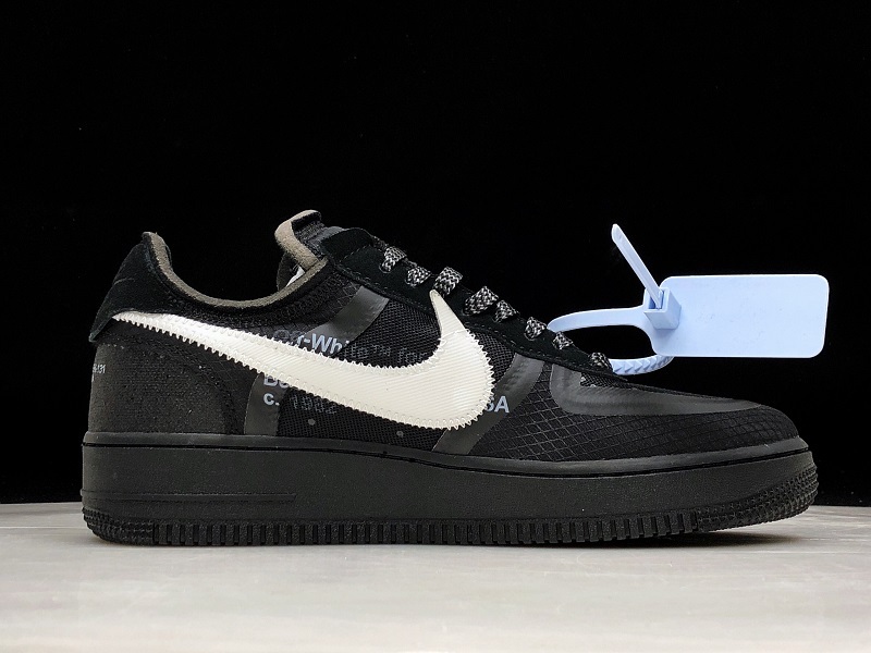 H12 Force 1 Low X Off White Black/White-Cone-Black 43