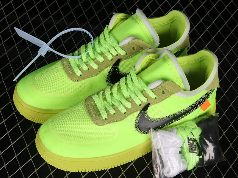 Off-White X Air Force 1 Low Volt/Cone-Black-Hyper Jade 7