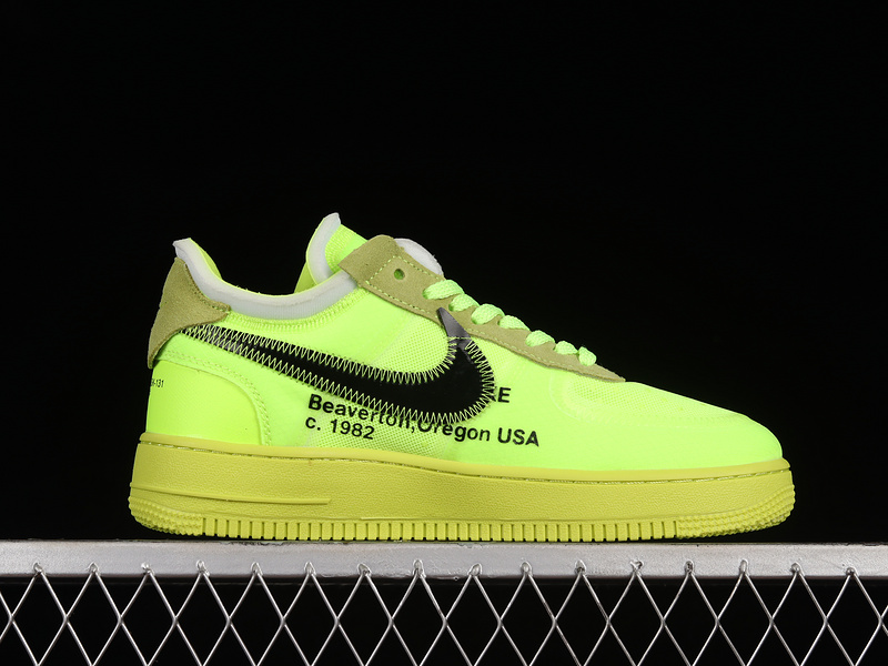 Off-White X Air Force 1 Low Volt/Cone-Black-Hyper Jade 11