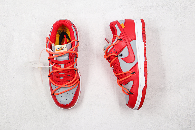 Ow X Sb Dunk Low University Red/Wolf Grey 5