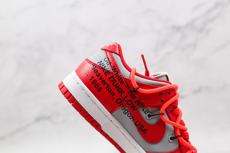 Ow X Sb Dunk Low University Red/Wolf Grey 7